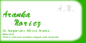 aranka moricz business card