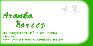 aranka moricz business card